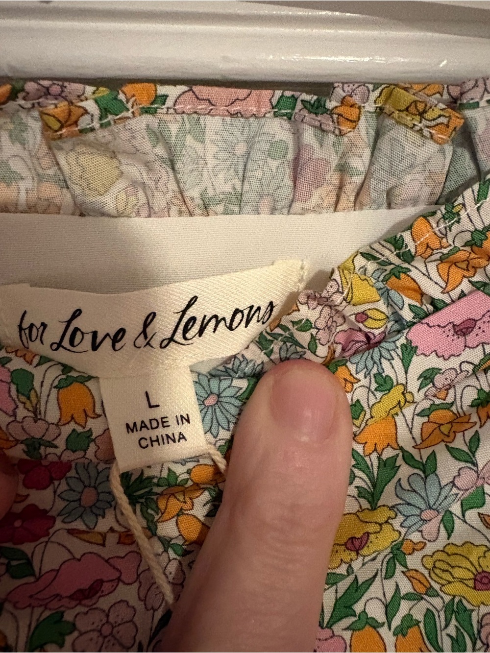 For Love & Lemons Floral Ruffle Ruched Mini Skirt Size L NWT - Picture 2 of 2